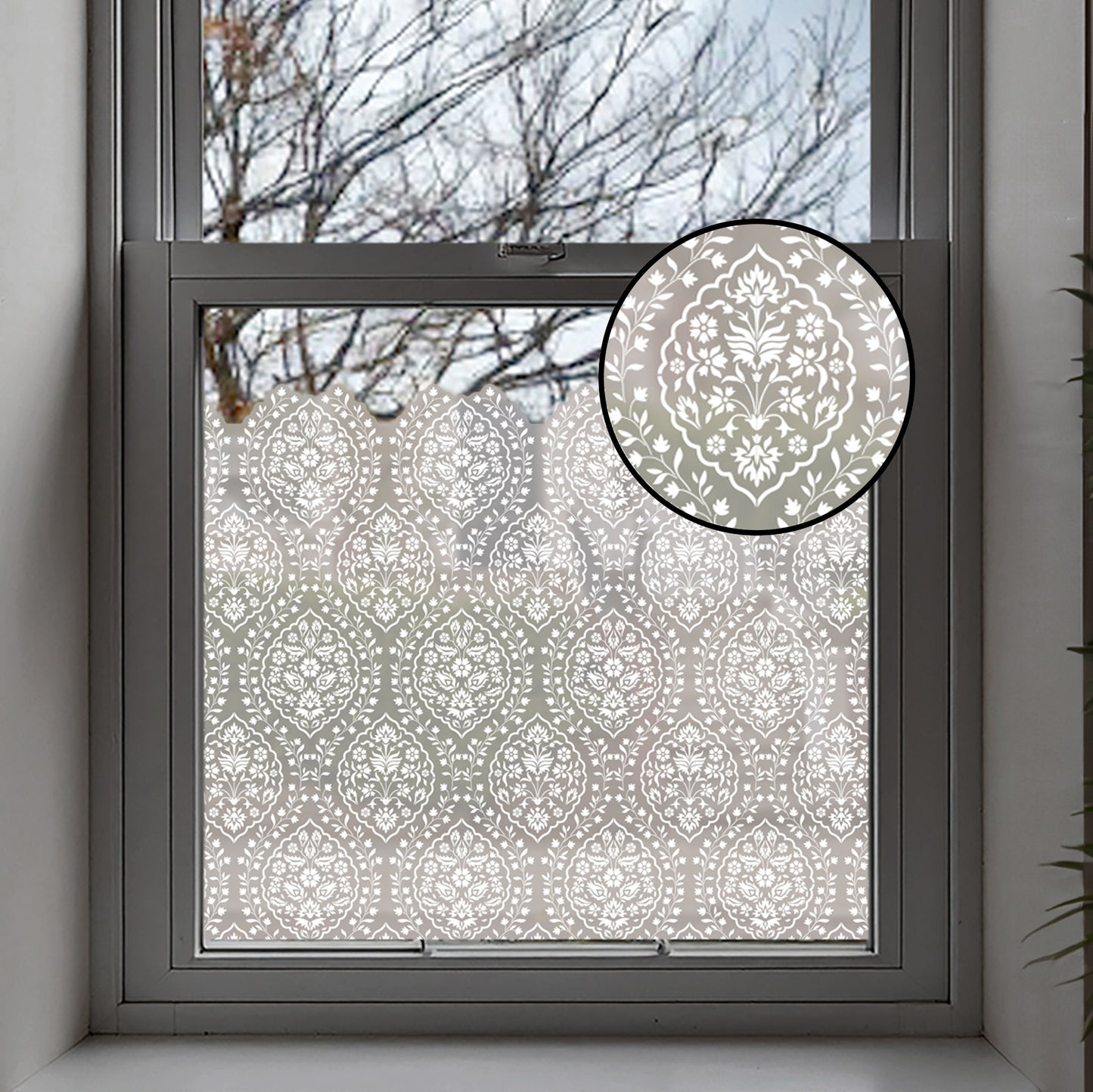 Isfahan Frosted Window Privacy Film Border