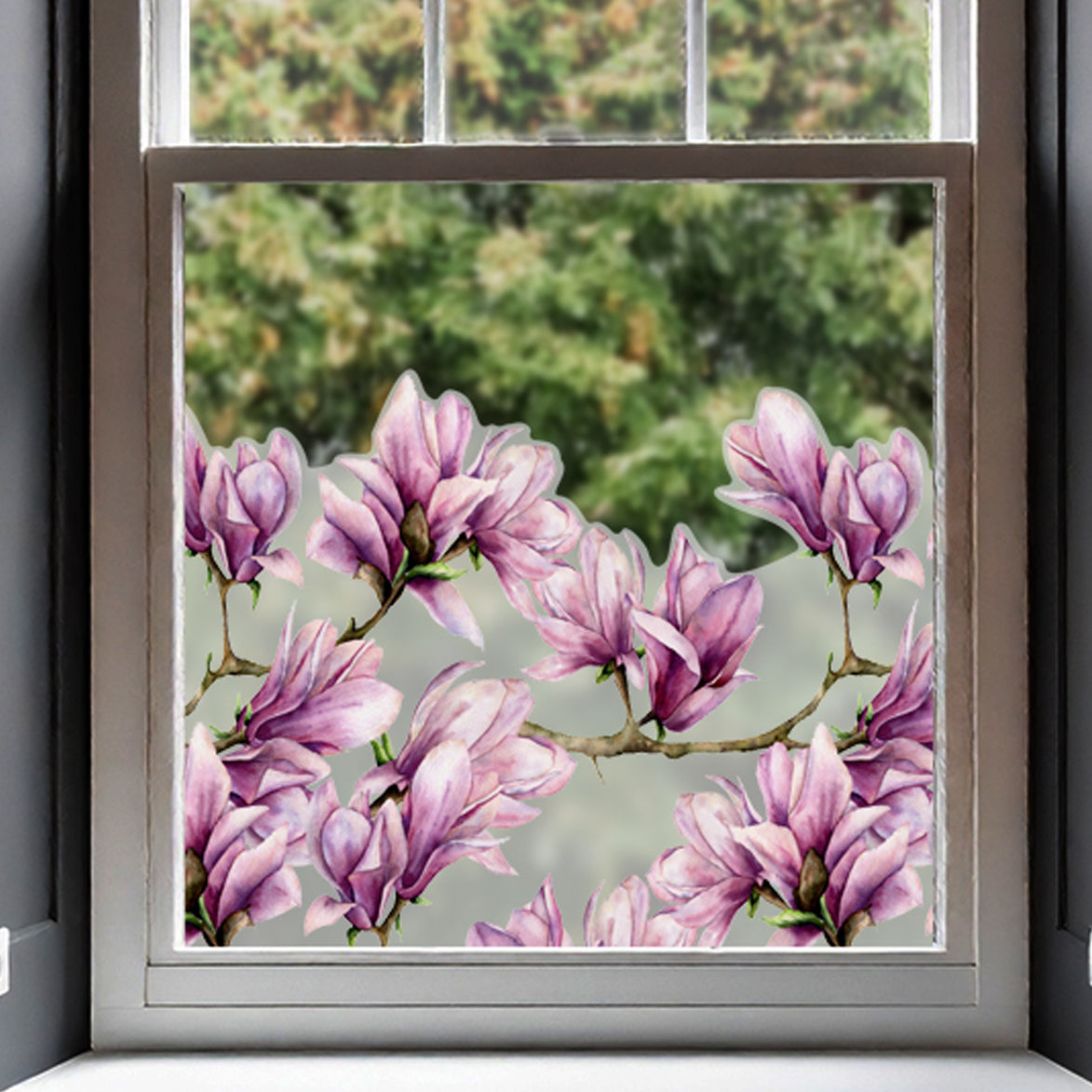 Magnolia Frosted Window Privacy Border