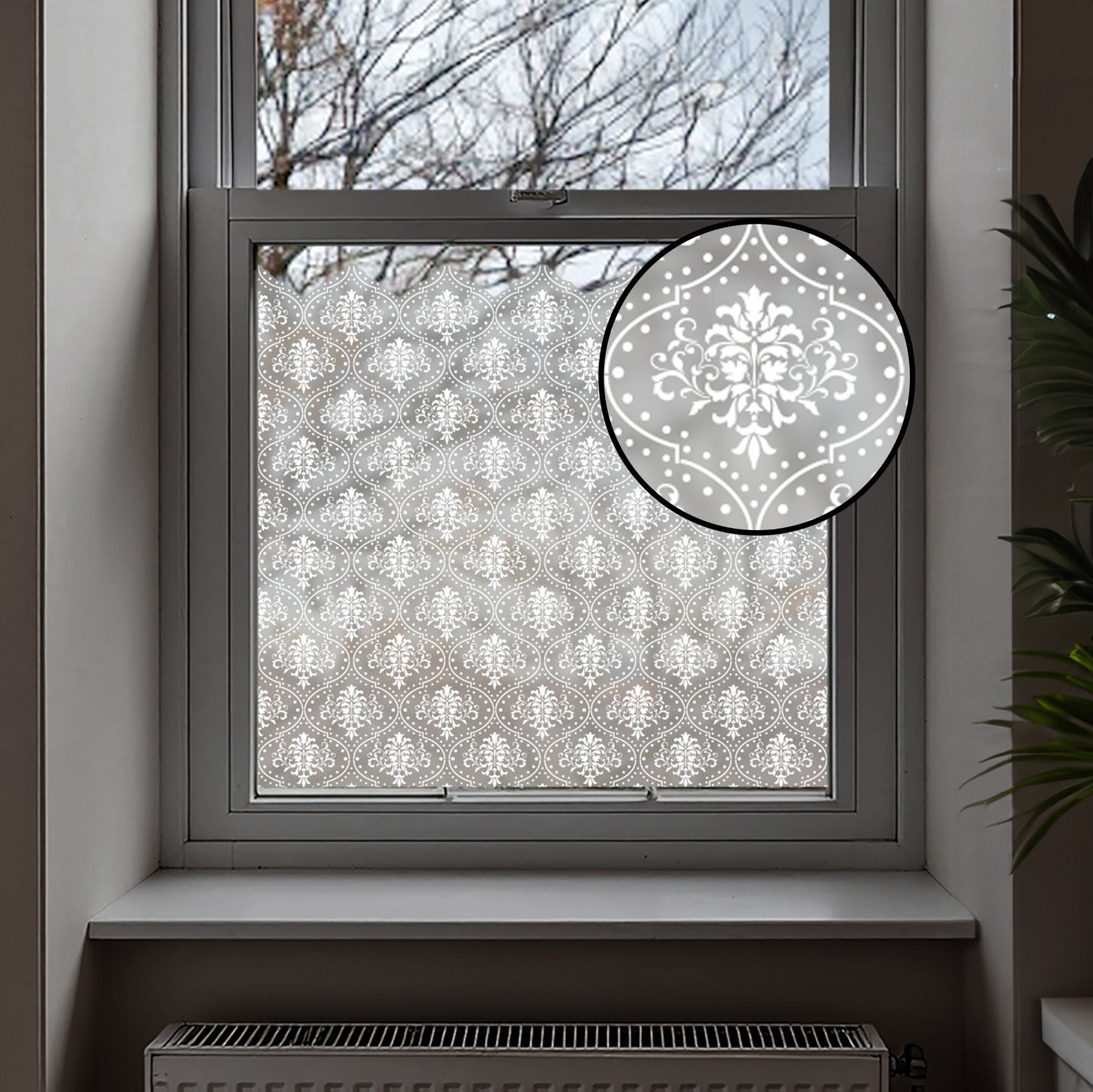 Marjah Frosted Window Privacy Film Border