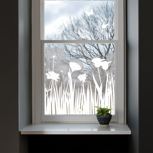 Meadow Frosted Window Privacy Border