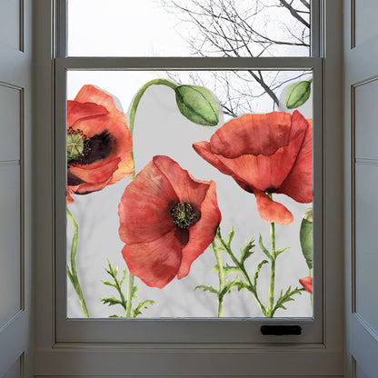 Poppy Frosted Window Privacy Border