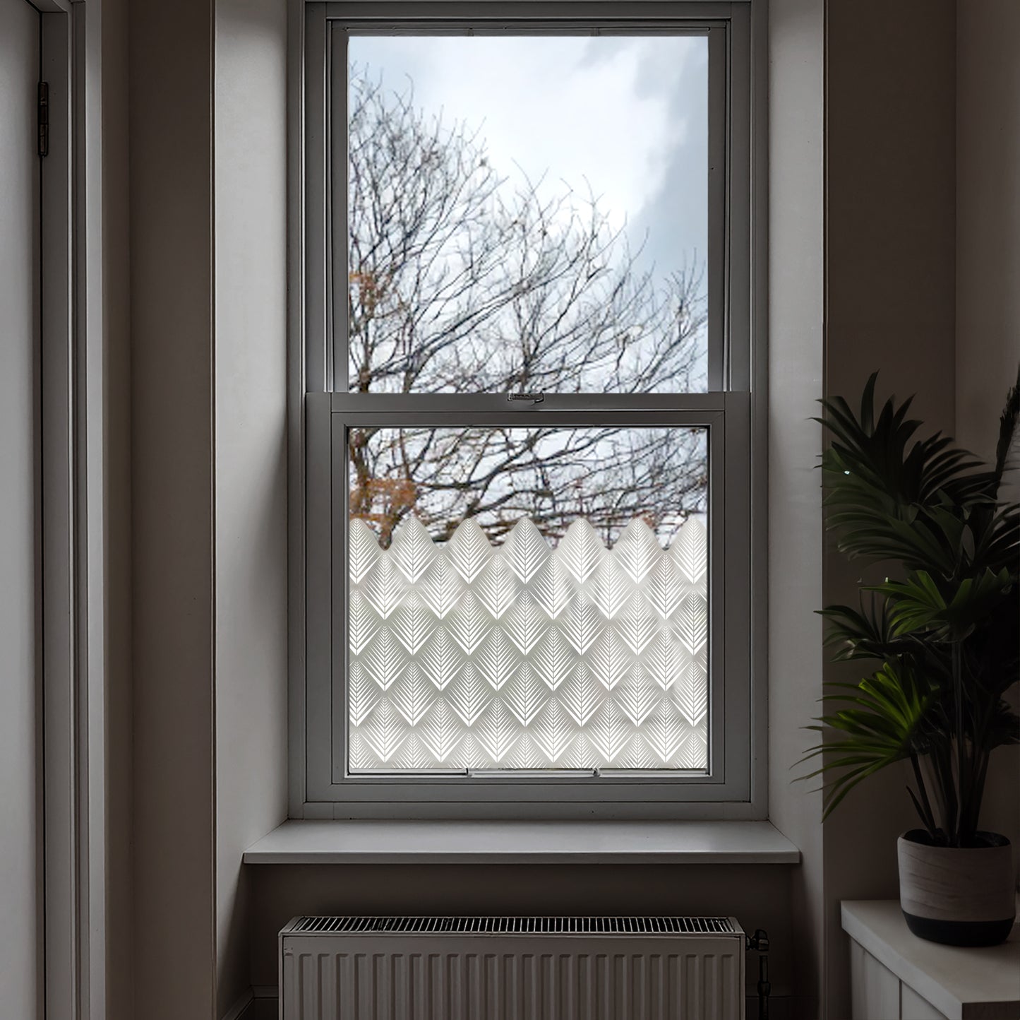 Shelby Frosted Window Privacy Border