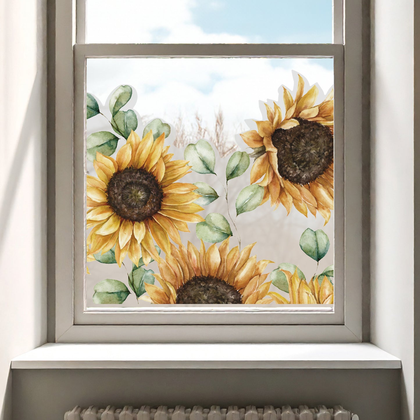 Sunflower Frosted Window Privacy Border