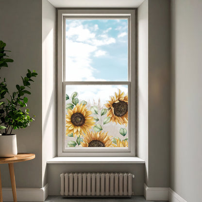 Sunflower Frosted Window Privacy Border