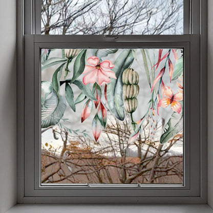 Tropical Banana Frosted Window Border Decal