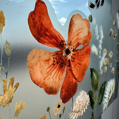 Wild Flower Flower Privacy Frost Window Film Border