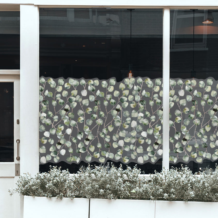 Custom Eucalyptus Frosted Shop Window Decal Middle Banner