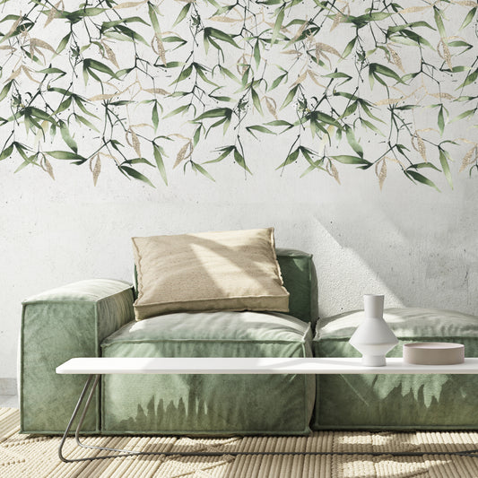 Bamboo Leaves Wall Decal Border