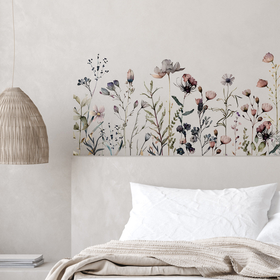 Magical Botanical Flowers Wall Decal Border (Bottom)