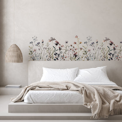 Magical Botanical Flowers Wall Decal Border (Bottom)