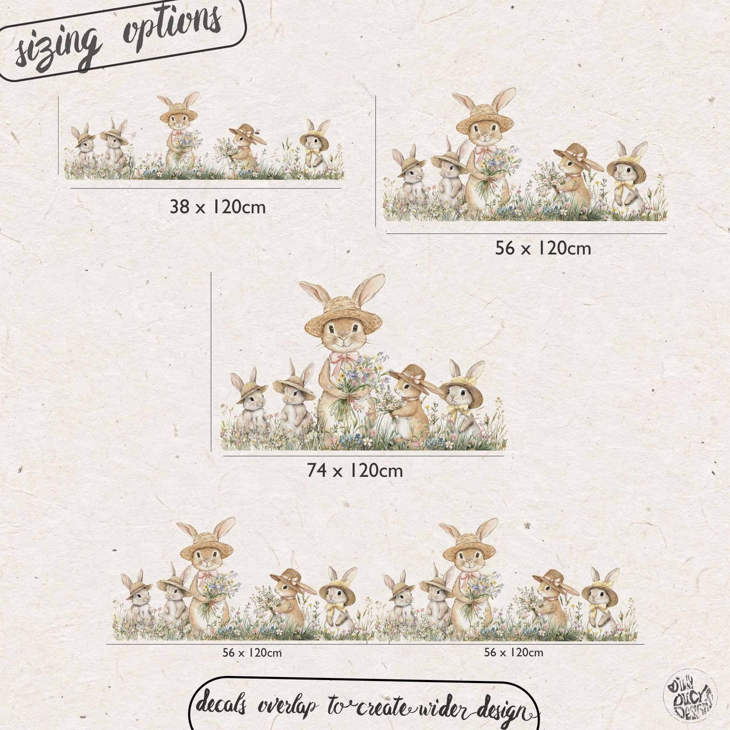 Bunny Rabbit Wall Decal Border