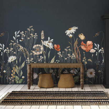 Wild Flower Wall Decal Border (Bottom)