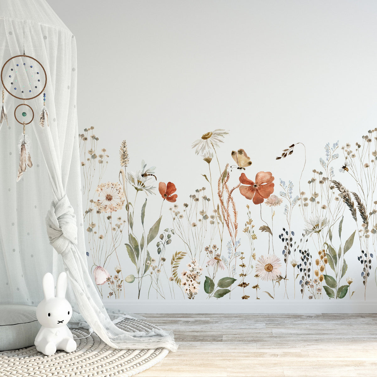 Wild Flower Wall Decal Border (Bottom) - Dizzy Duck Designs