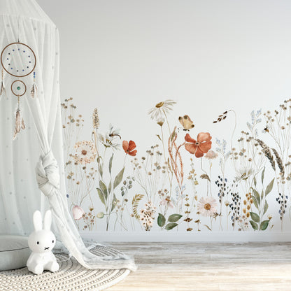 Wild Flower Wall Decal Border (Bottom)