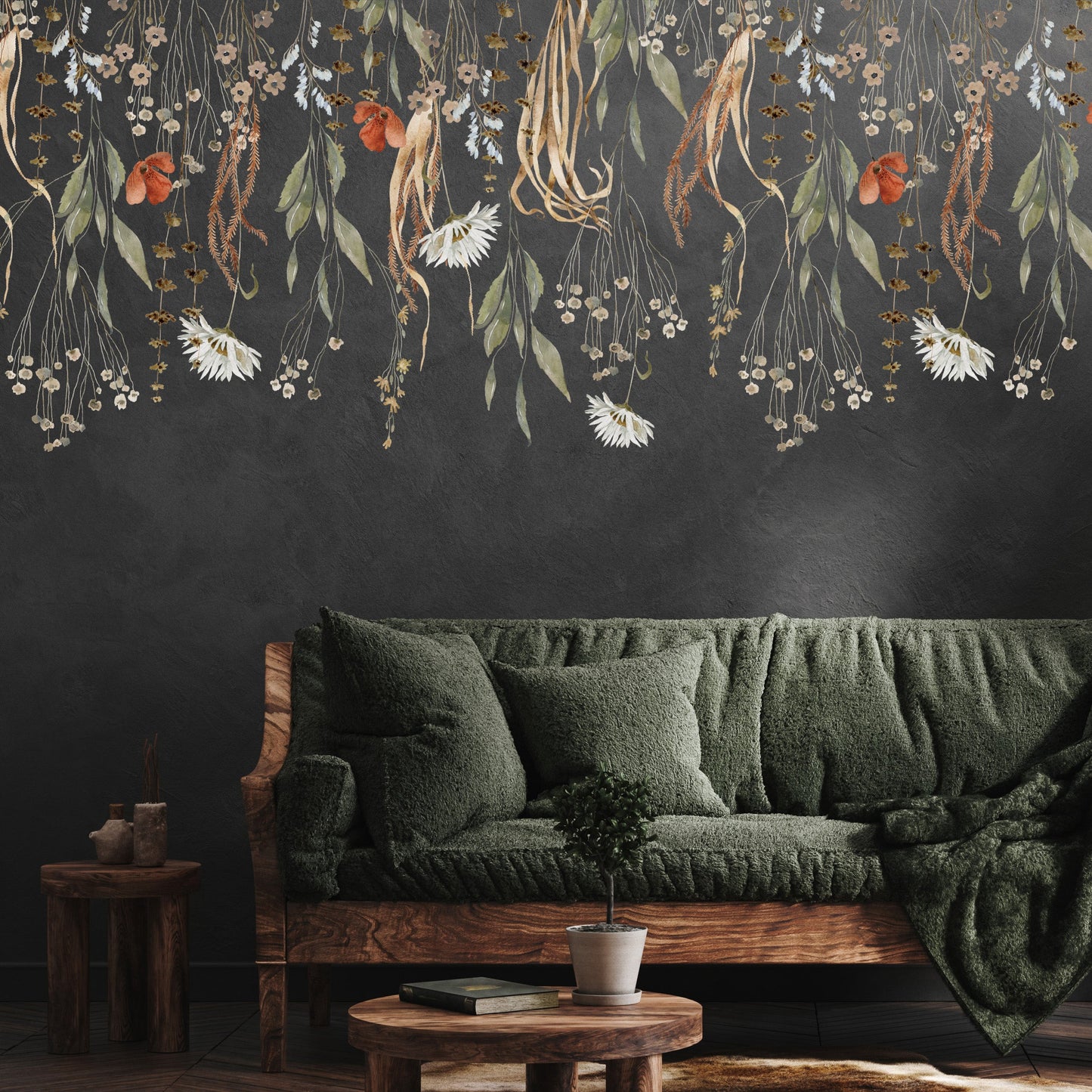 Wild Flower Wall Decal Border (Top)