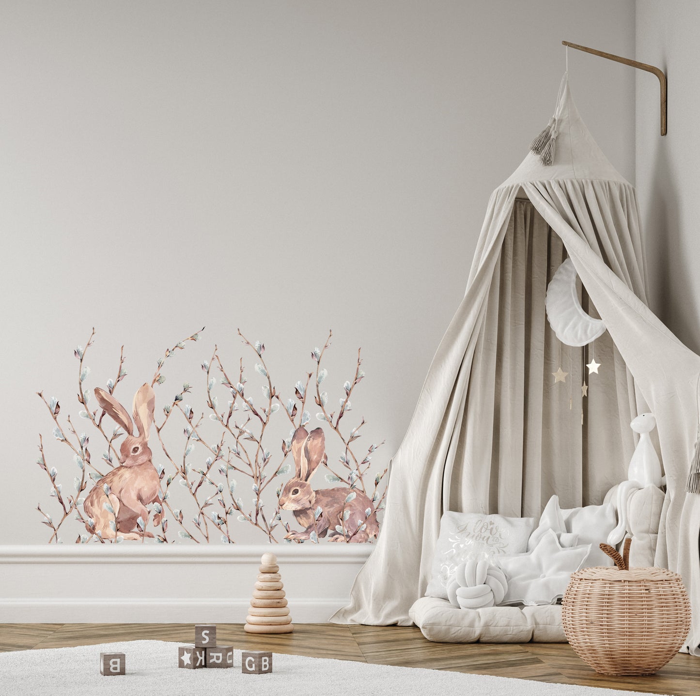 Willow Branch Wall Decal Border - Top