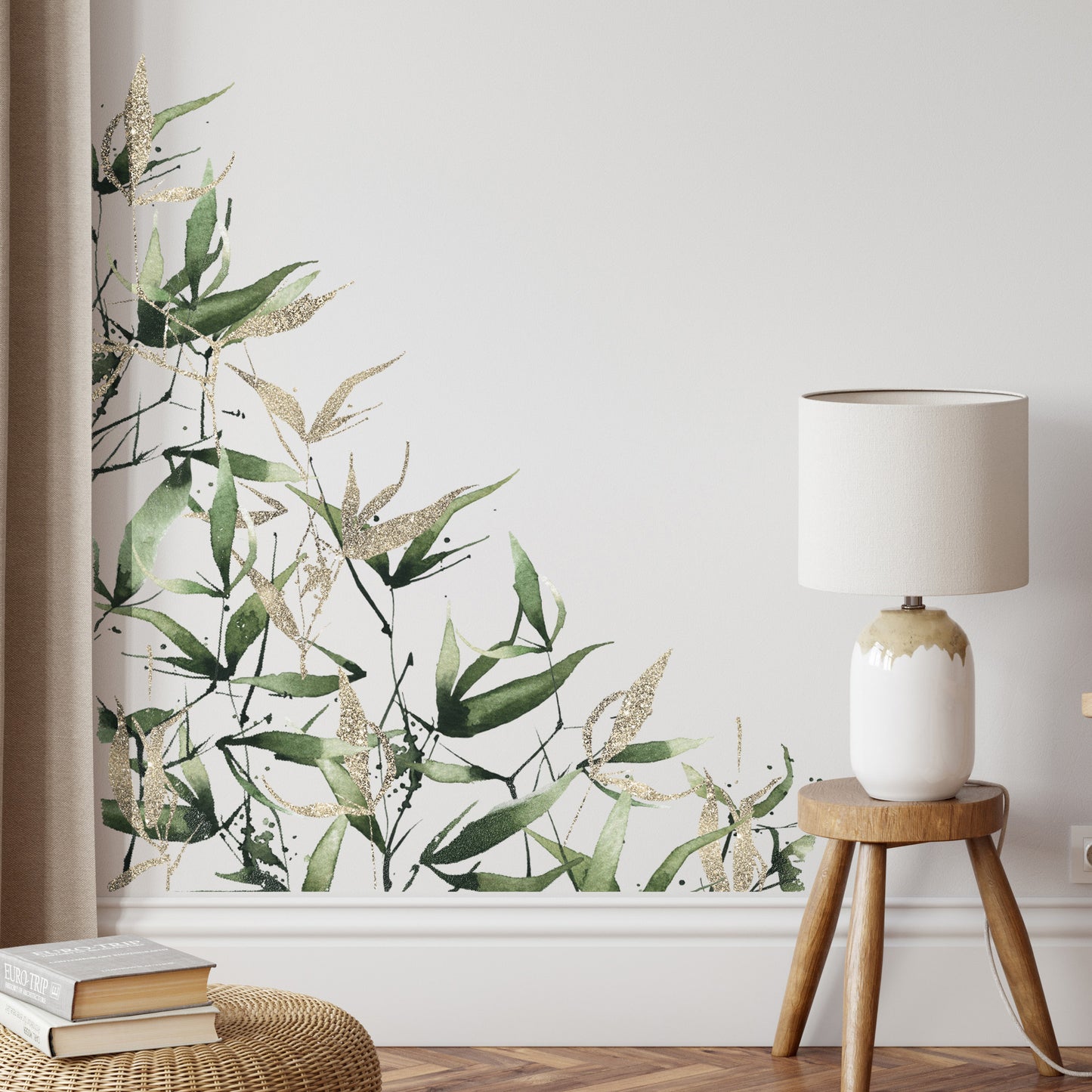 Bamboo Leaves Wall Decal Corners