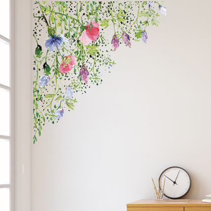 Watercolour Meadow Wall Decal Corners - Top