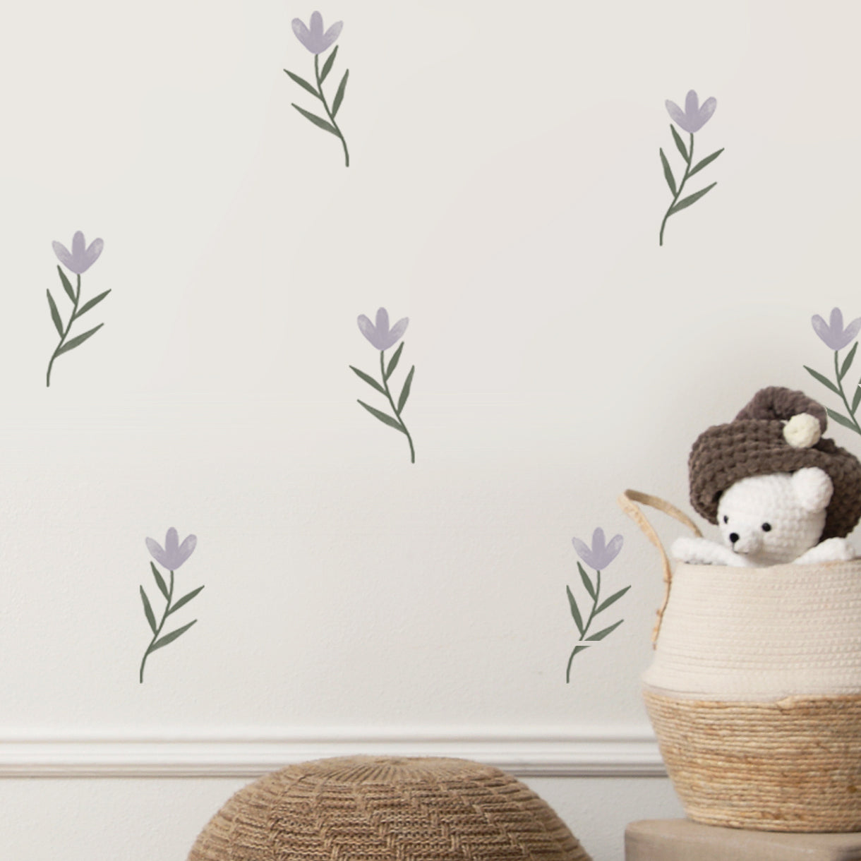 Lilac Flower Wall Decal Set