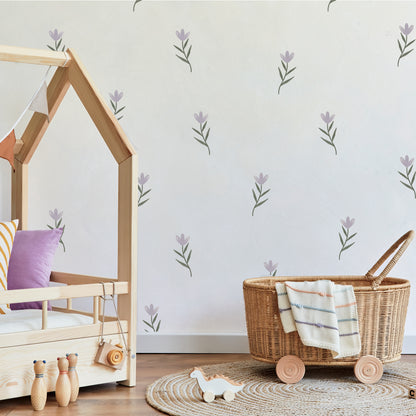 Lilac Flower Wall Decal Set