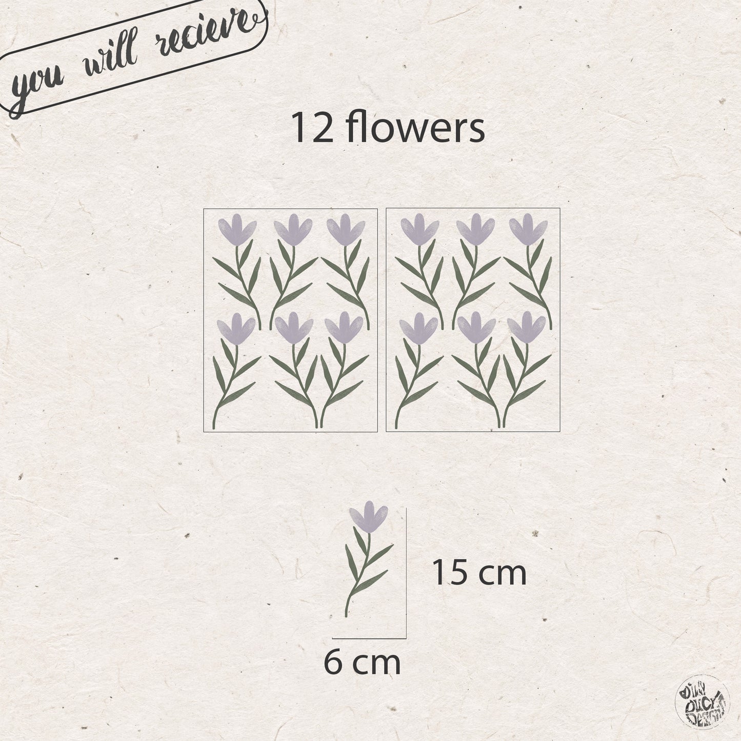 Lilac Flower Wall Decal Set