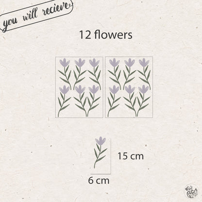 Lilac Flower Wall Decal Set