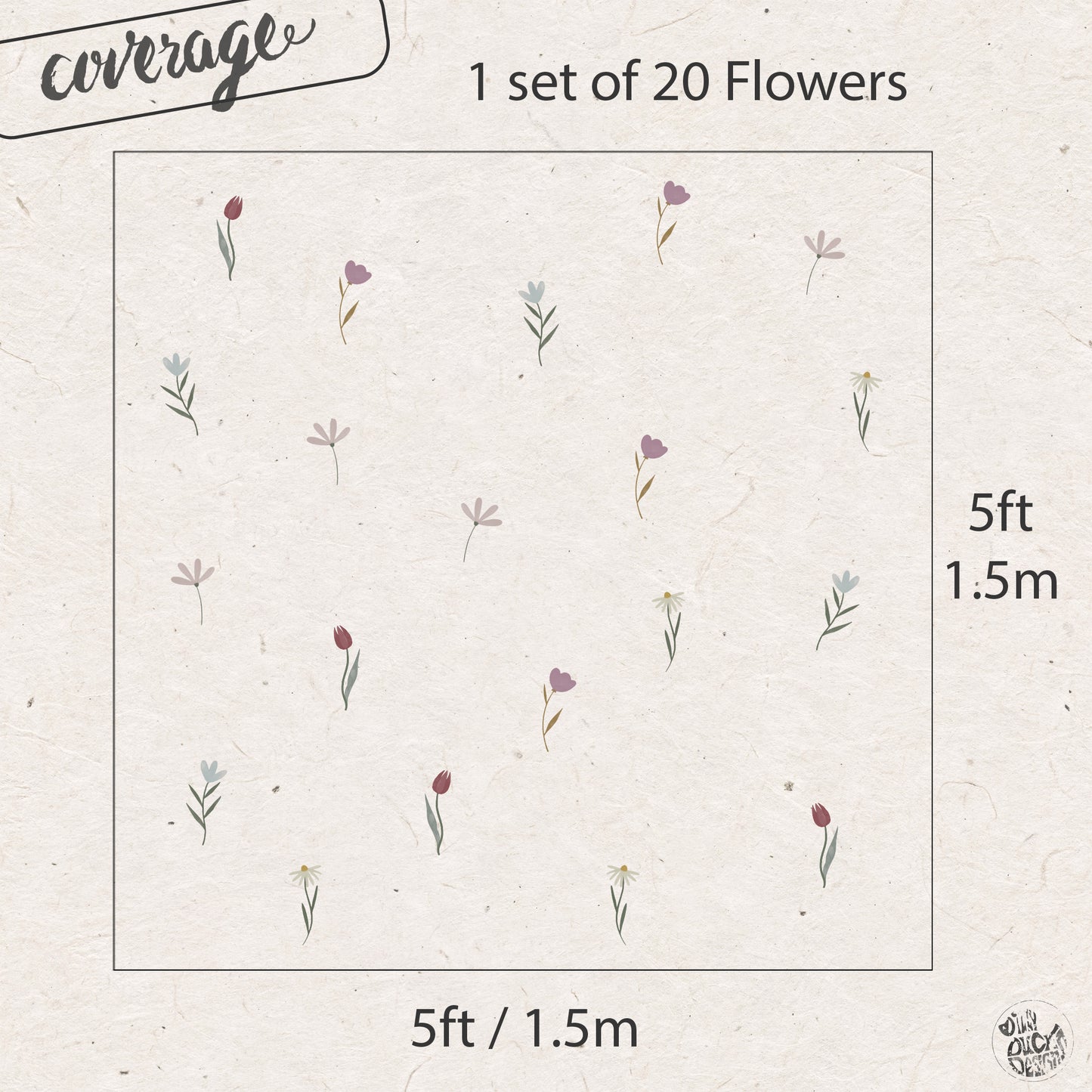 Mixed Flower Wall Decal Set