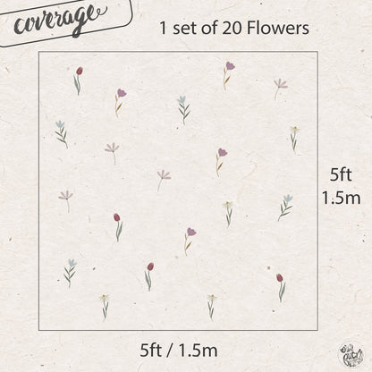 Mixed Flower Wall Decal Set