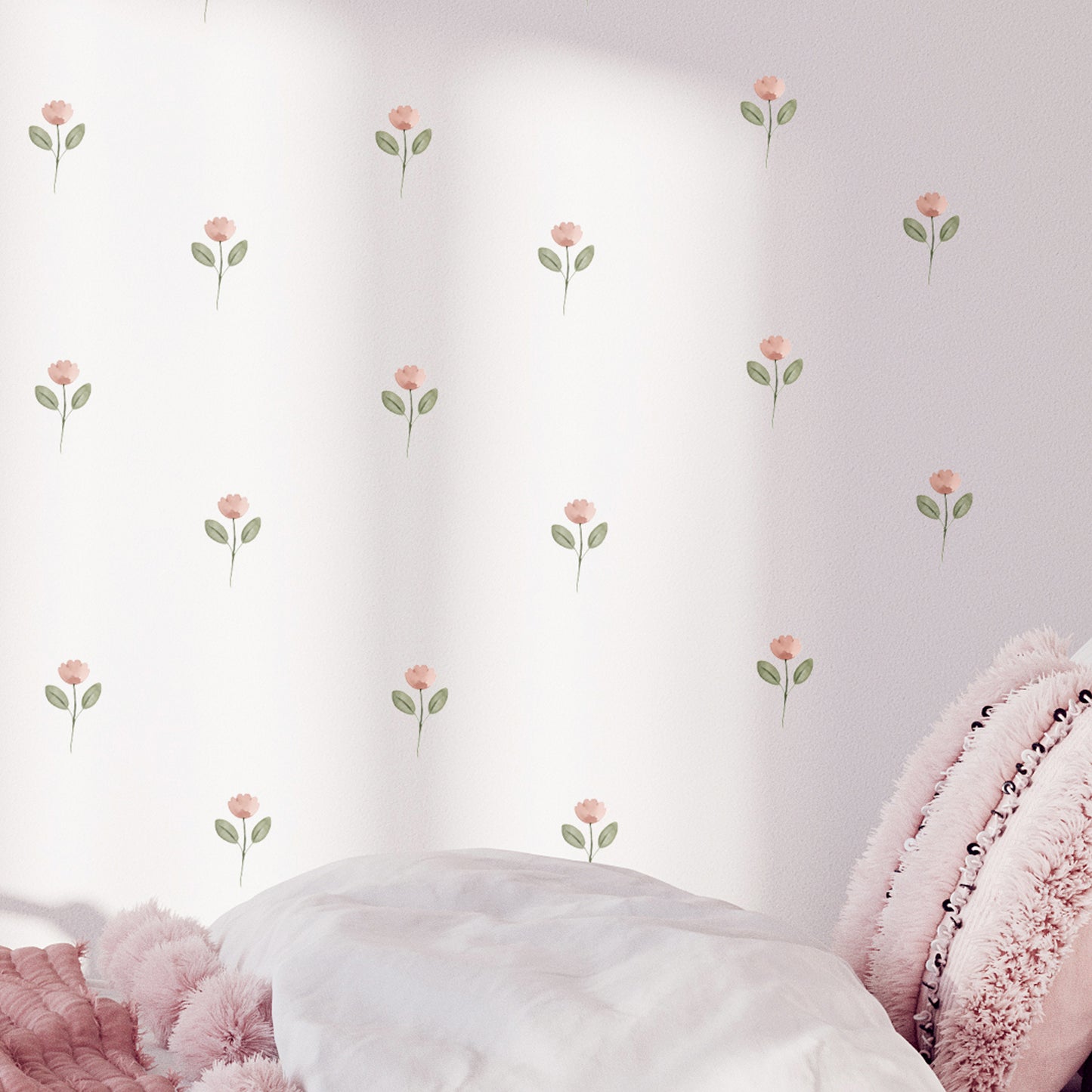 Small Pink Flower Wall Stickers