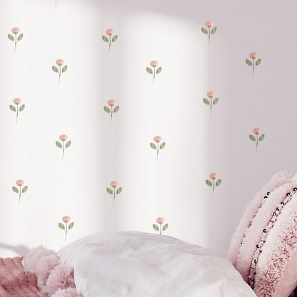 Small Pink Flower Wall Stickers