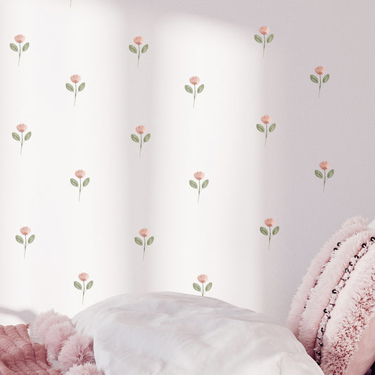 Small Pink Flower Wall Stickers