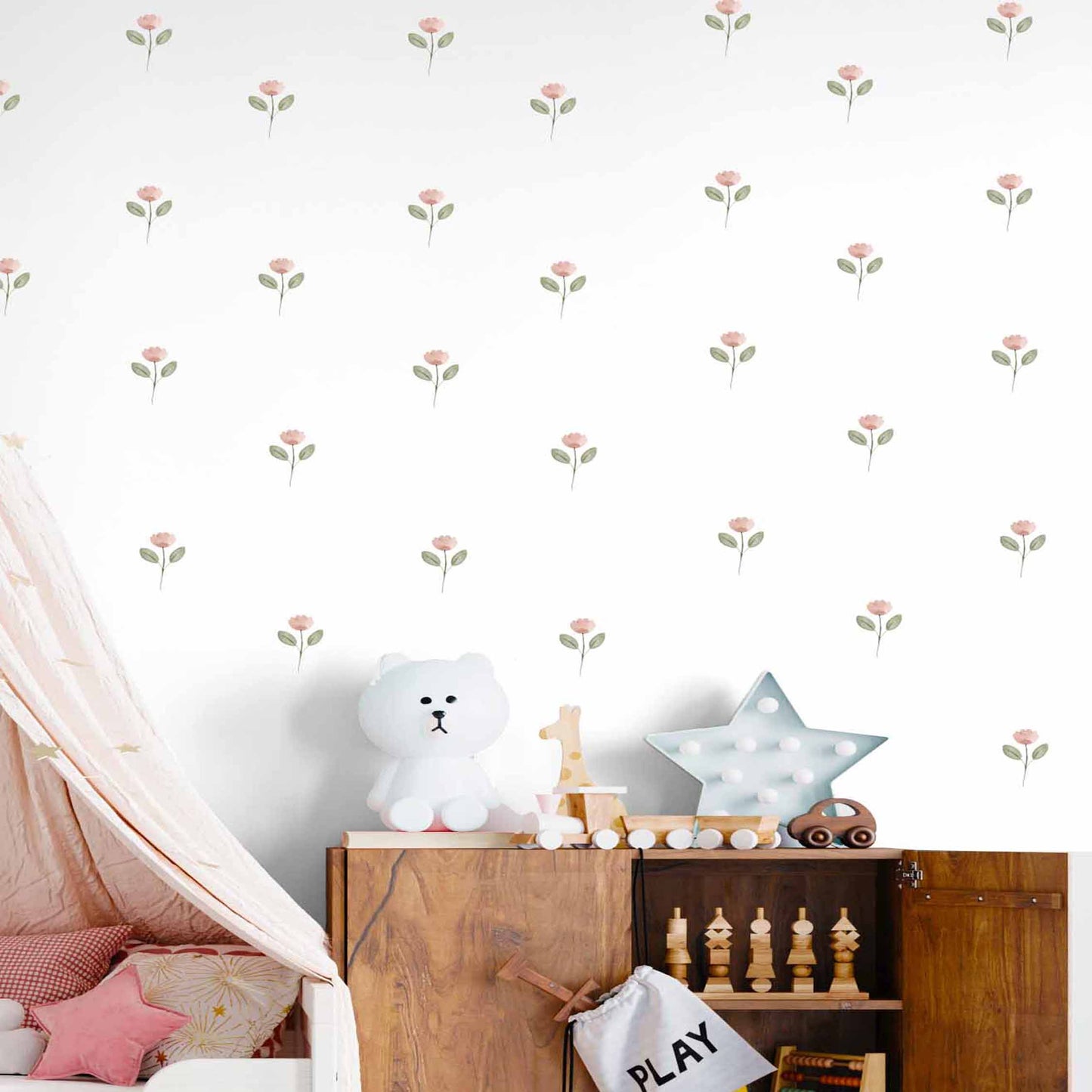Small Pink Flower Wall Stickers