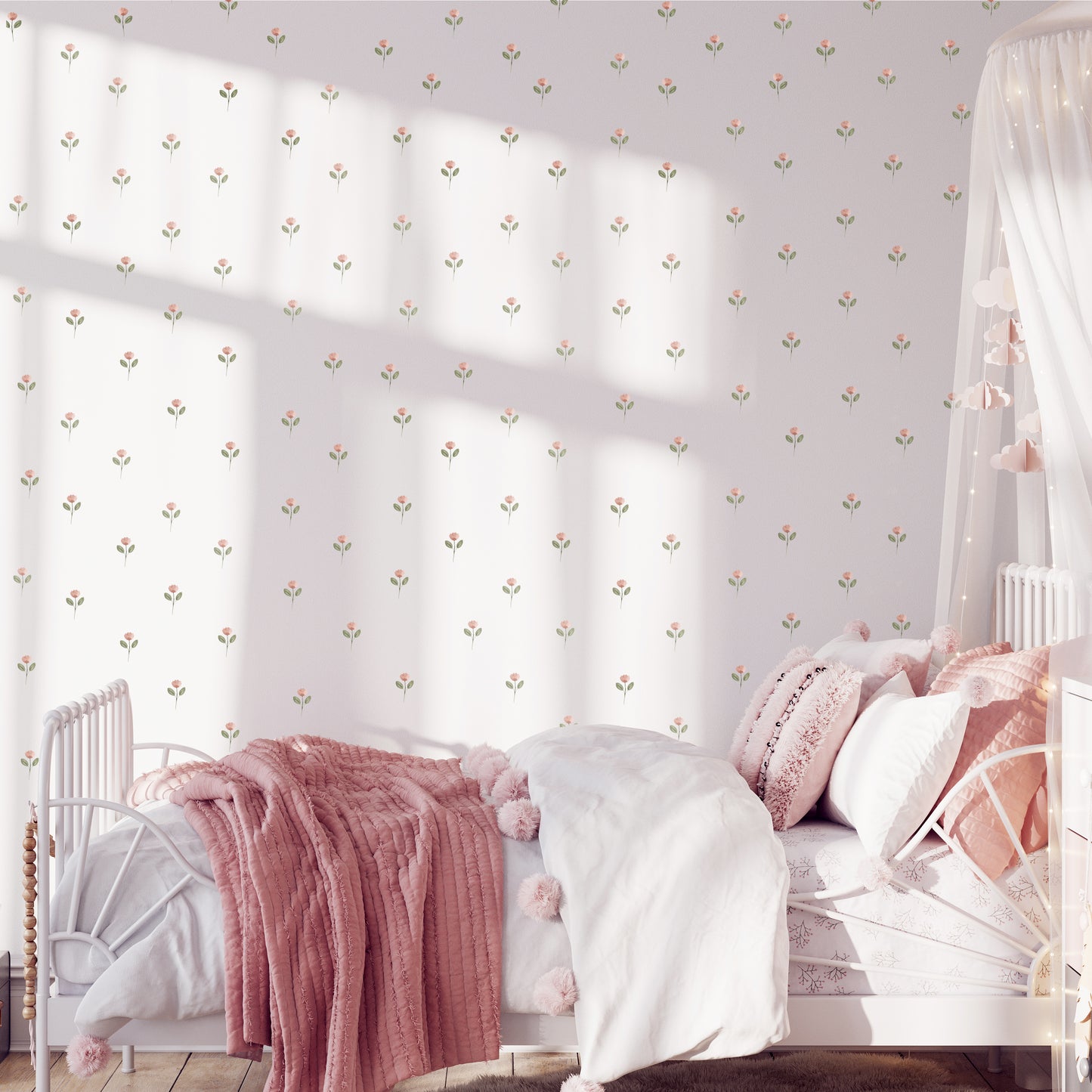 Small Pink Flower Wall Stickers