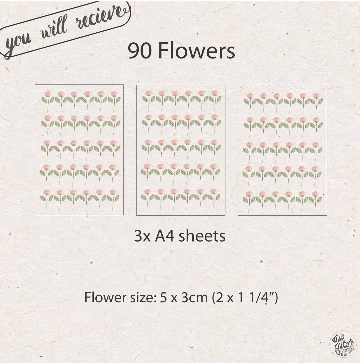 Small Pink Flower Wall Stickers