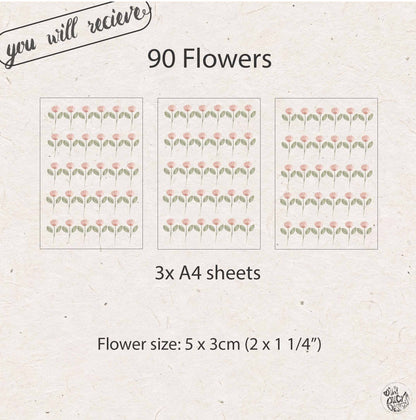 Small Pink Flower Wall Stickers