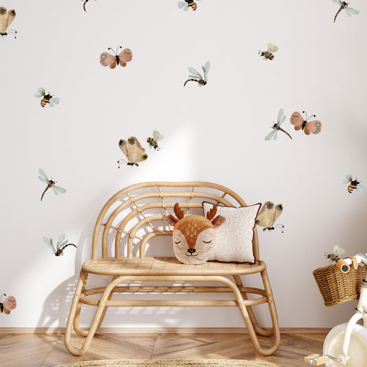 Butterflies Dragonflies and Bees Wall Decal Set