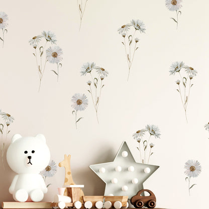 Wild Daisy Flower Wall Sticker Set