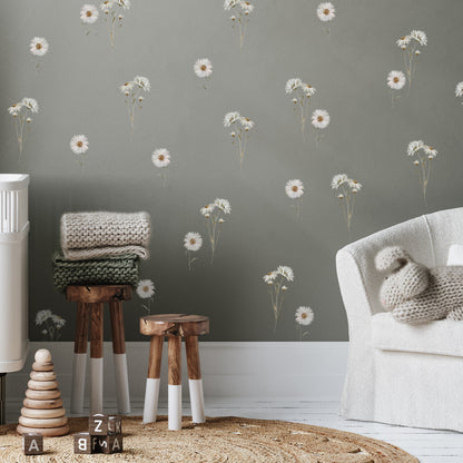 Wild Daisy Flower Wall Sticker Set