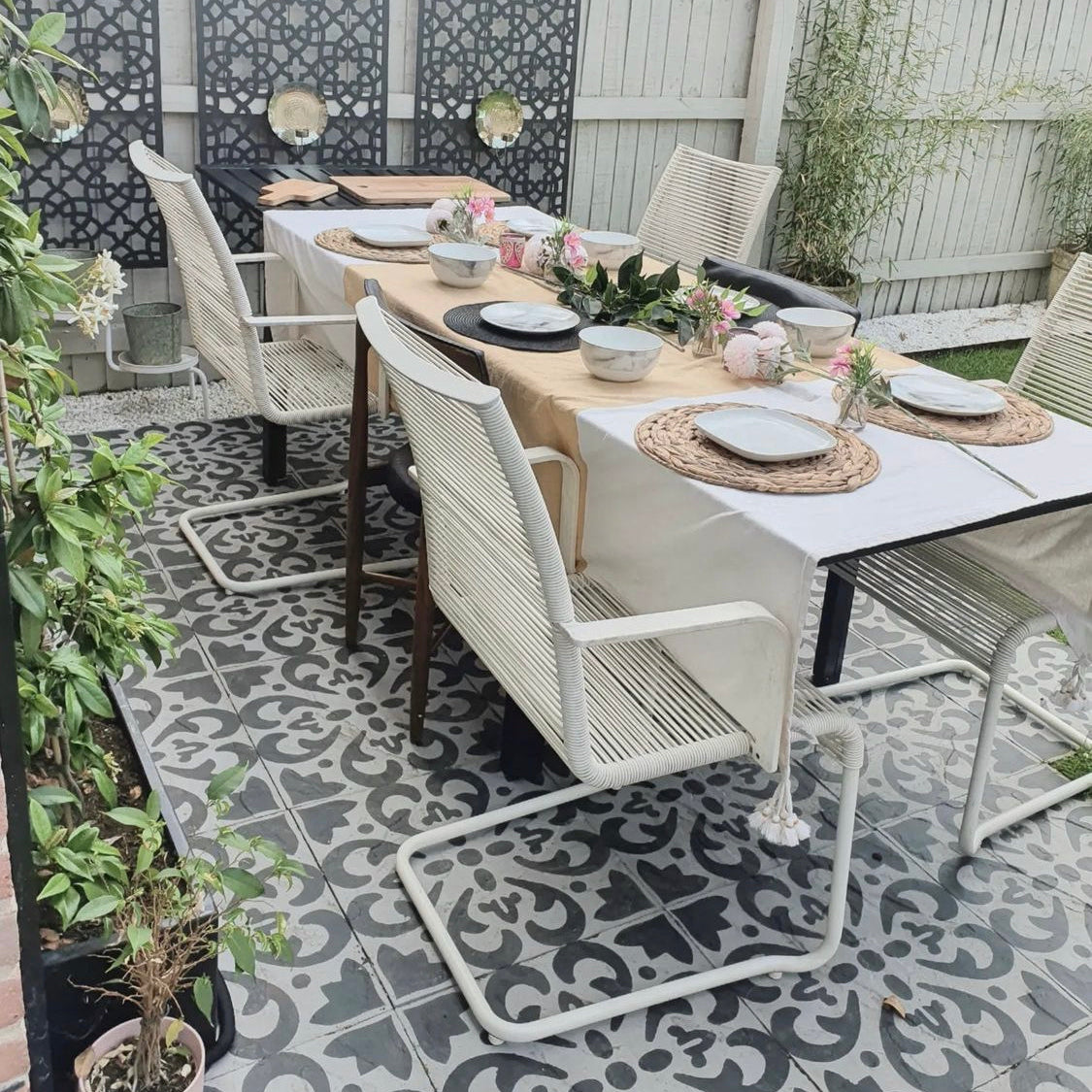 Tangier Patio Stencil - Square Slabs