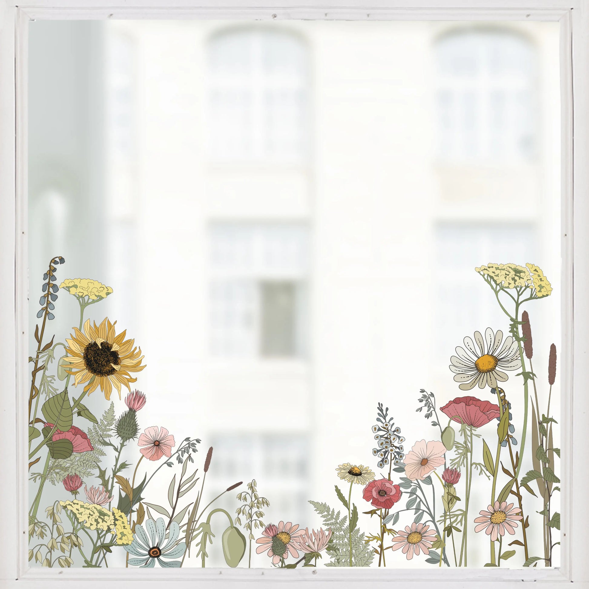 Window Decal 2x Retro Flower Corner Window Decals Dizzy Duck Designs