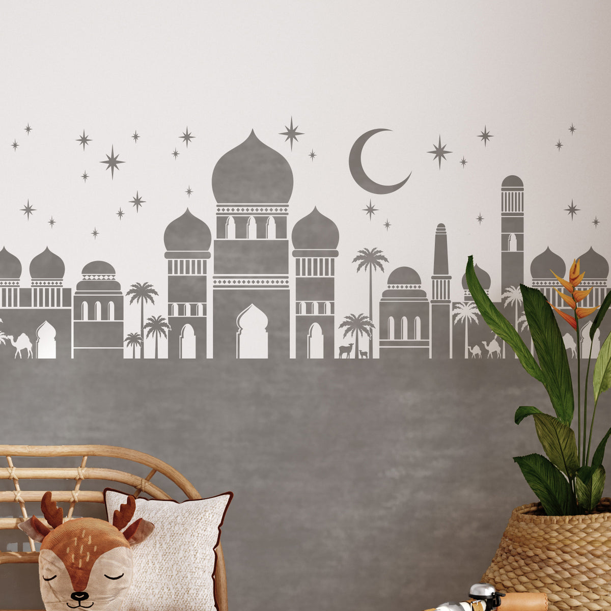 Moroccan Islamic Nursery Wall Border Stencil