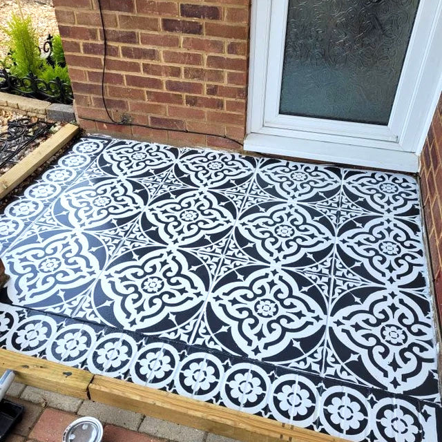 Turin Patio Stencil - Square Slabs