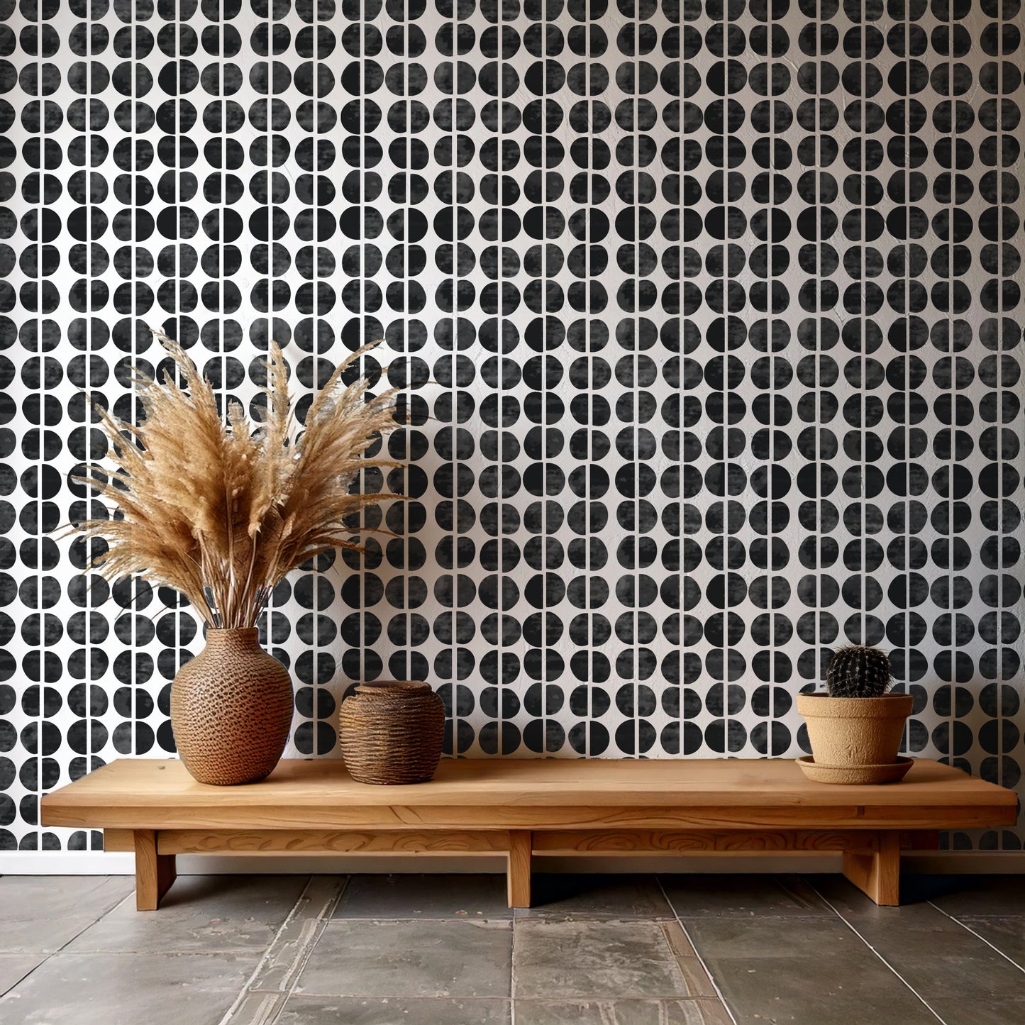 Boho Circles Wall / Furniture Stencil