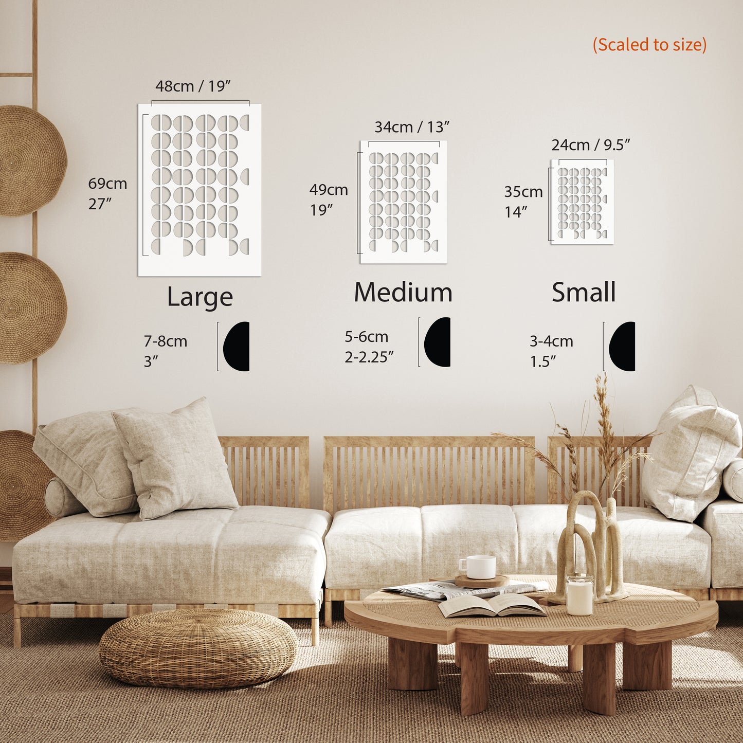 Boho Circles Wall / Furniture Stencil