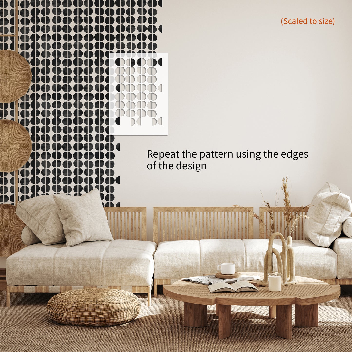 Boho Circles Wall / Furniture Stencil