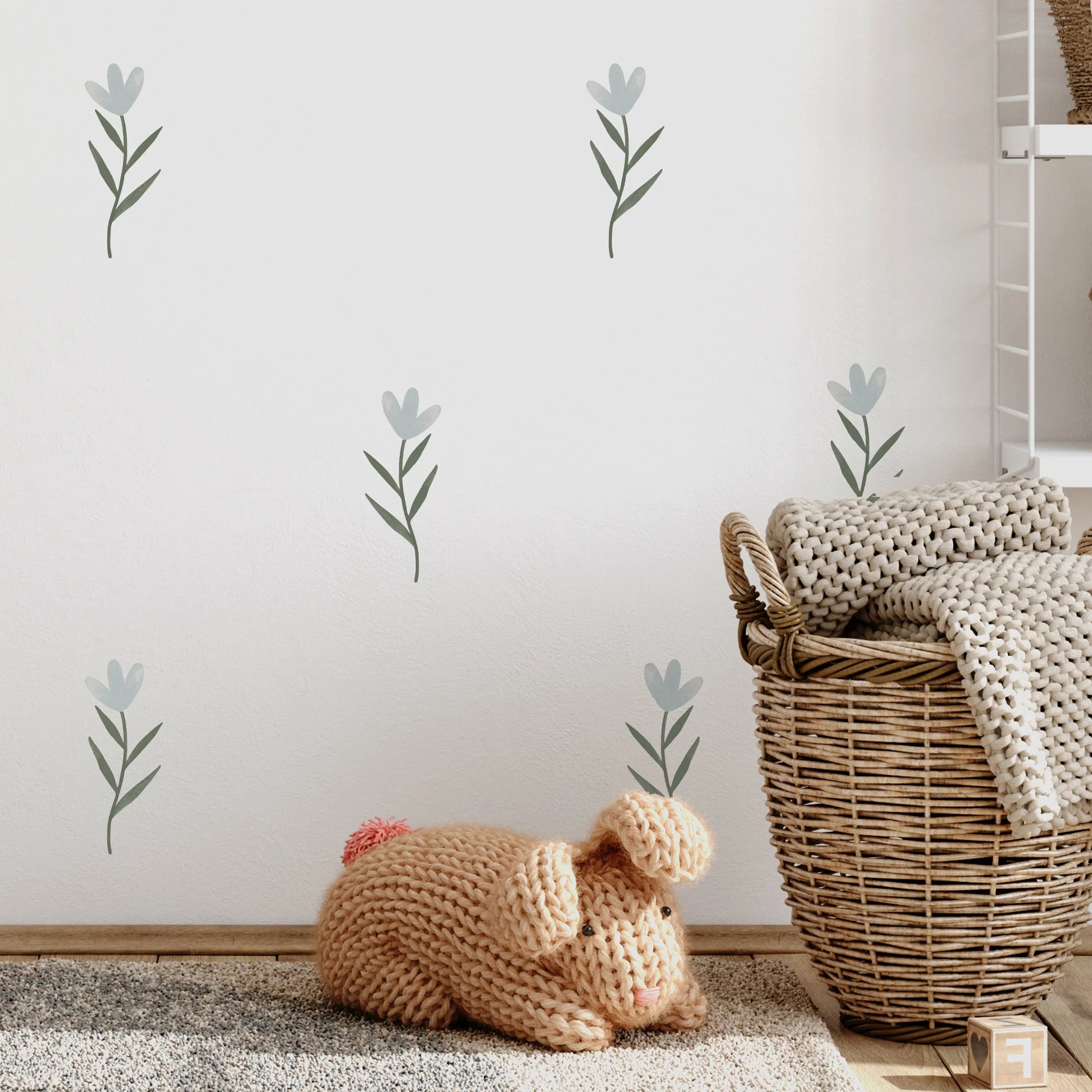 Blue Flower Wall Decal Set – Dizzy Duck Designs