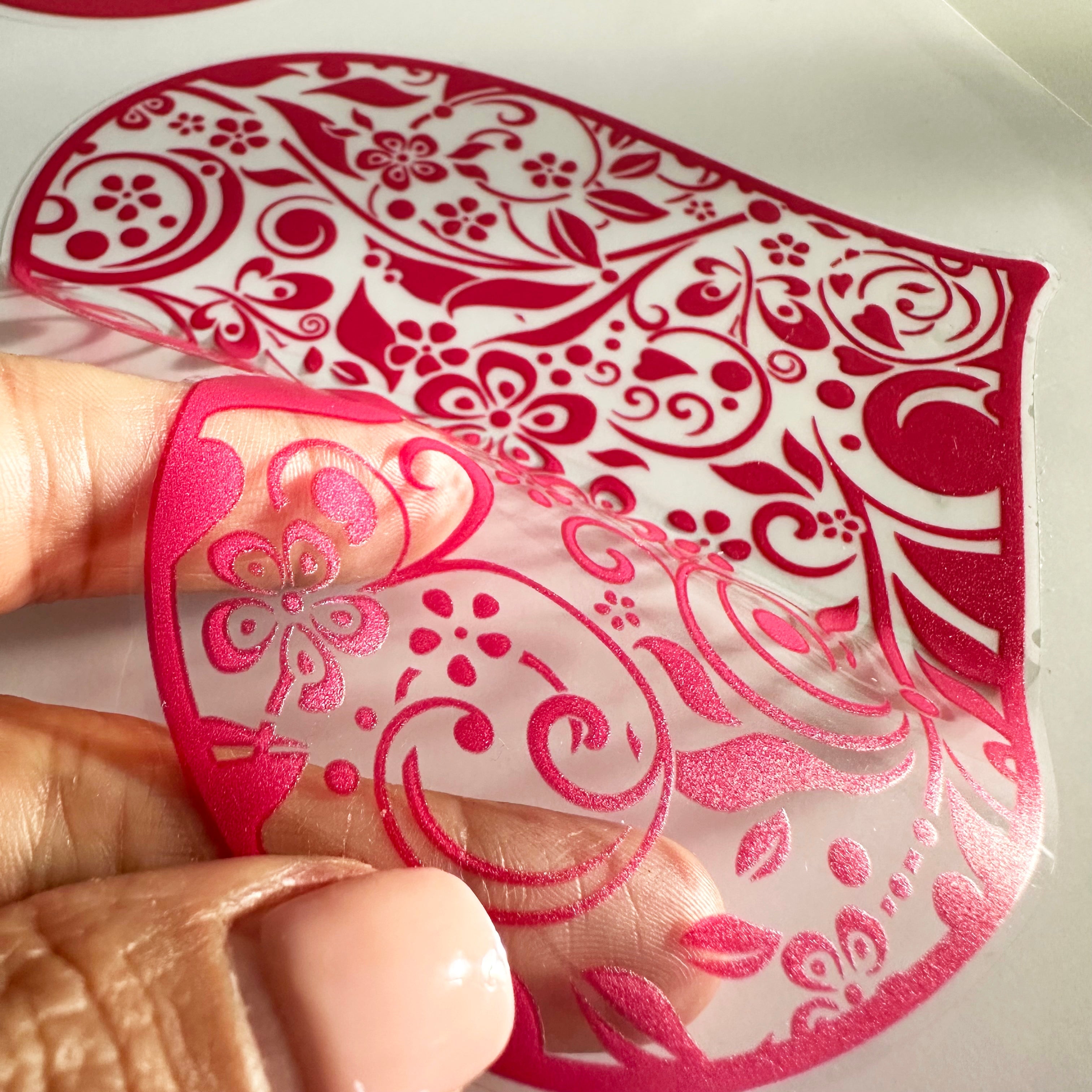 Pink Floral Valentine Heart Bauble Window Decal – Dizzy Duck Designs