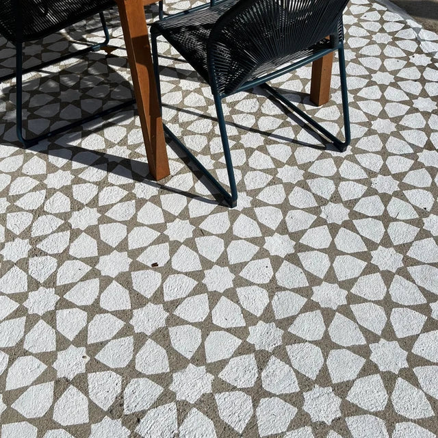 Patio Stencil for Concrete Floor Makeovers 'Amira'