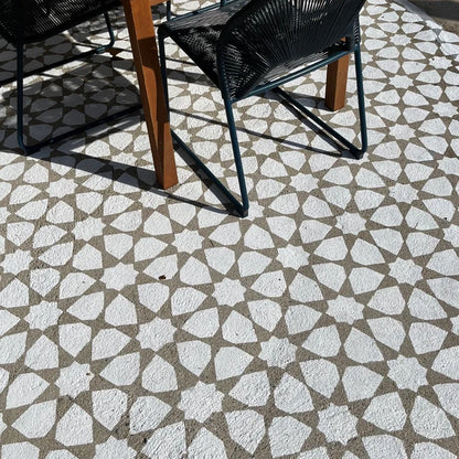 Patio Stencil for Concrete Floor Makeovers 'Amira'