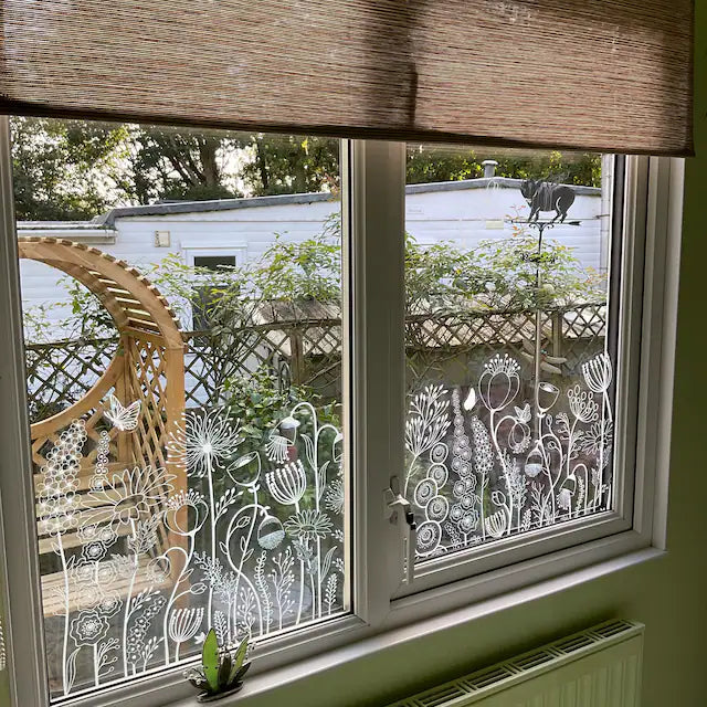 Flowers Border Window Decal - Dizzy Duck Designs